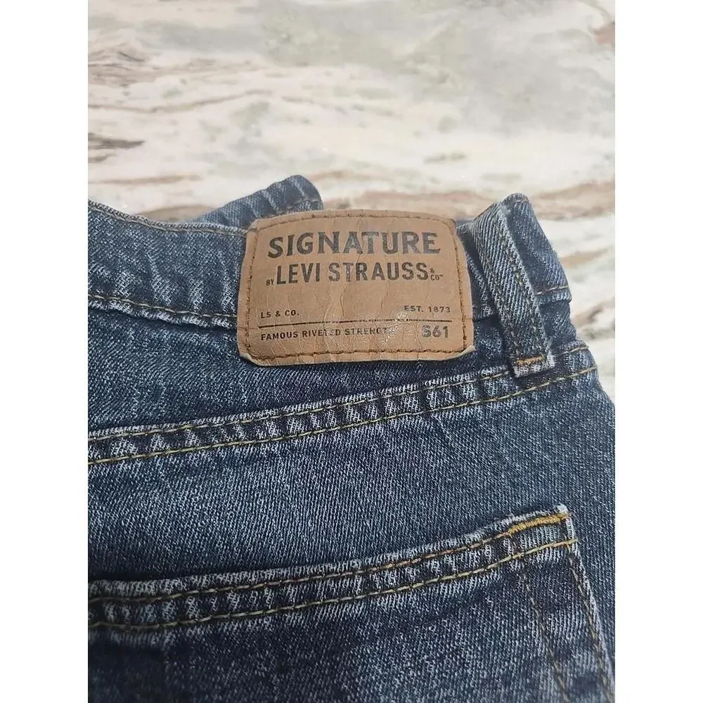 Levi Strauss Signature S61 Men's Relaxed Jeans W36 L32 Stonewashed Blue Denim‎